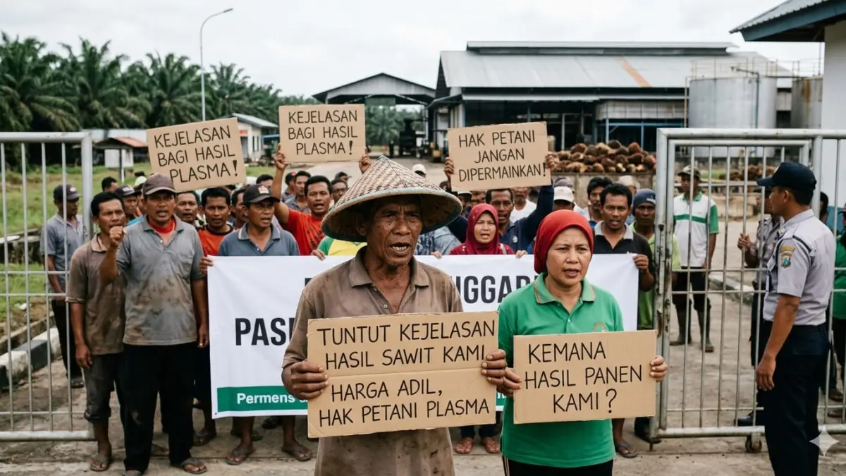 Ilustrasi petani plasma tuntut kejelasan pembagian hasil plasma.