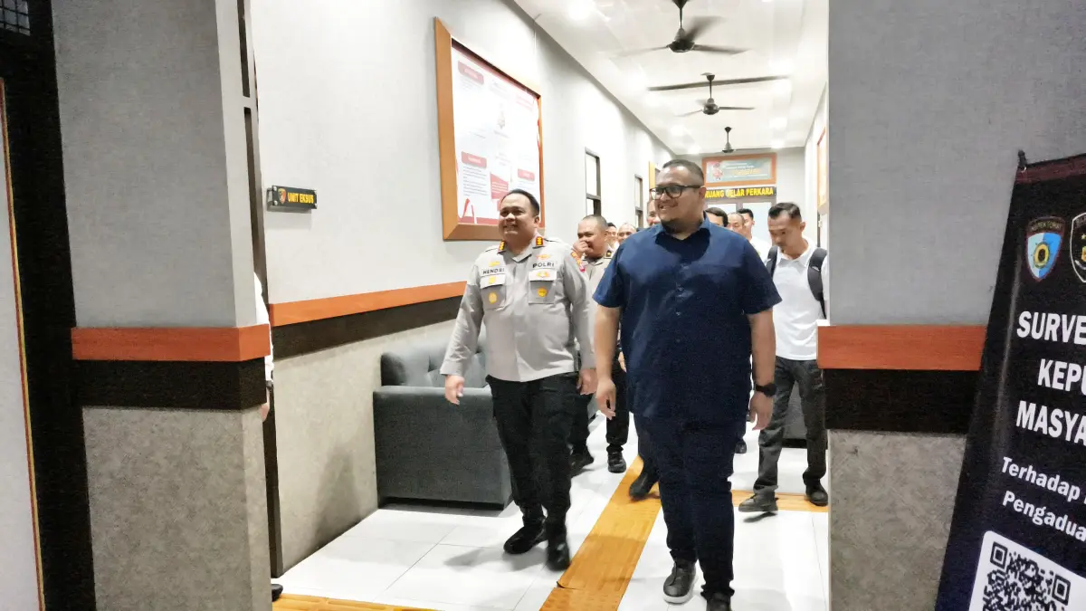 APRESIASI: Kunjungan kerja anggota Komisi III DPR RI Dapil Kaltim, Nabil Husien ke Polresta Samarinda, Senin (27/4).&nbsp;Hafiz/KP