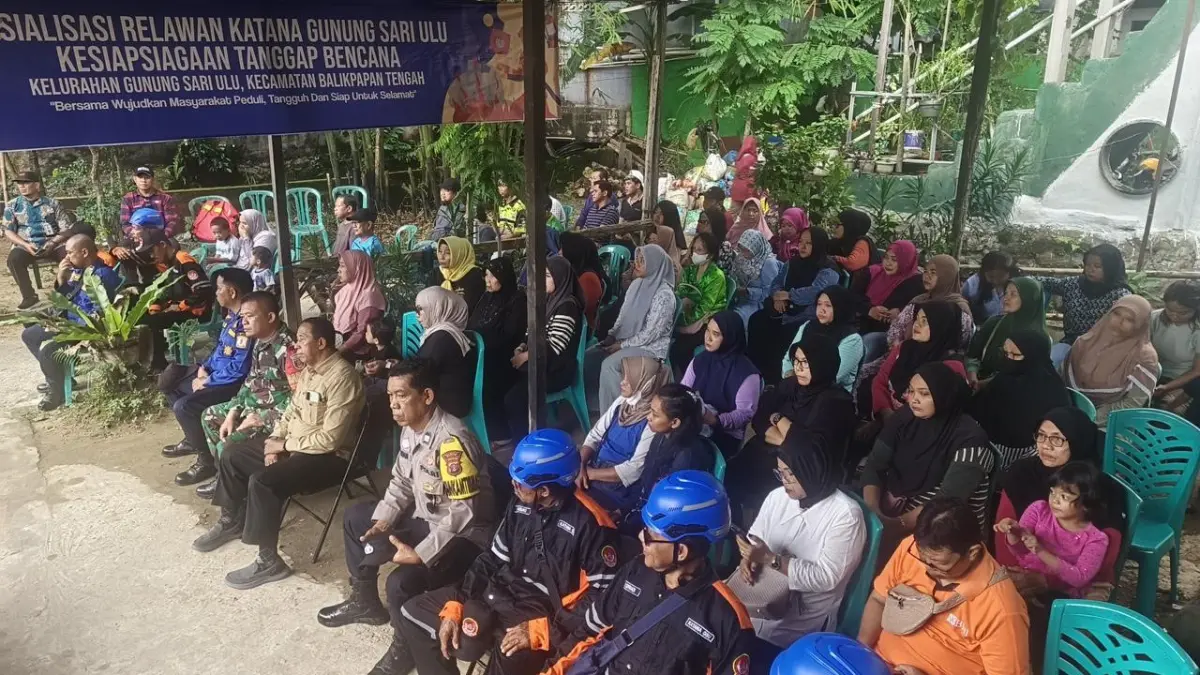 Sosialisasi kesiapsiagaan bencana digelar Relawan Katana Gunung Sari Ulu di tiga RT pada 23 April. (FOTO MARIA IRHAM/KP)
