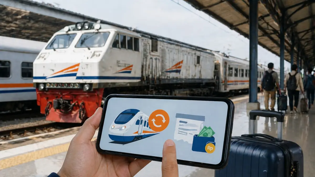 Ilustrasi refund tiket kereta api.
