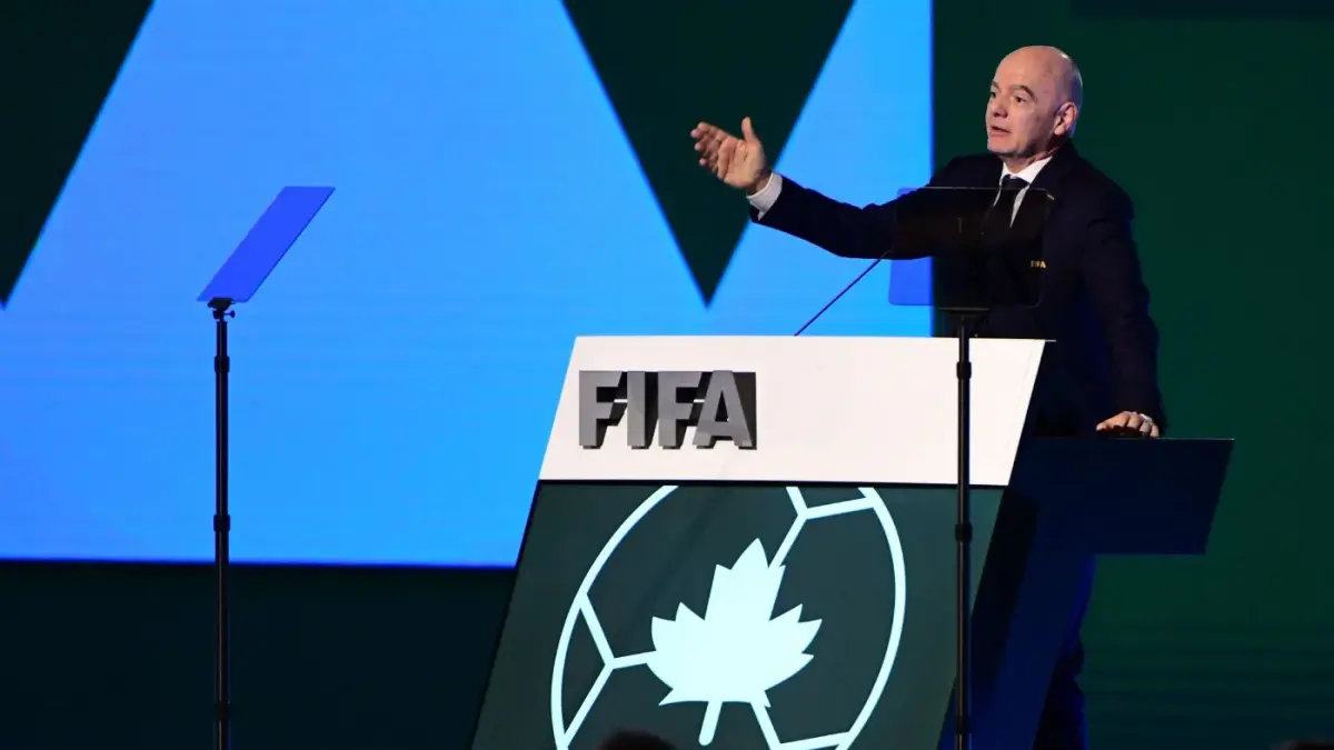 Presiden FIFA Gianni Infantino saat berbicara di kongres FIFA. (Foto: AFP)