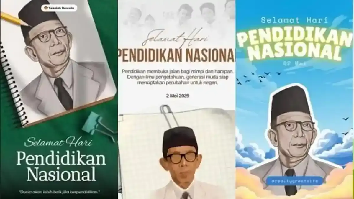 Rayakan Hari Pendidikan Nasional di 2 Mei dengan membagikan poster.