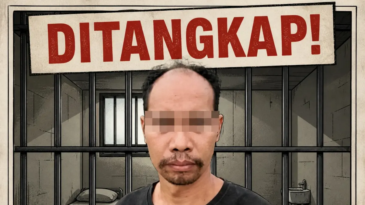 Tersangka pembunuhan satu keluarga di perbatasan Kalteng-Kaltim yang ditangkap polisi di Kutim. (Foto: Ist)