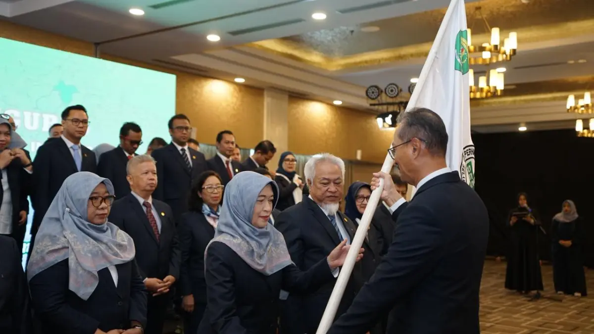 PENGURUS BARU: Proses pelantikan Pengurus PERSI dan MAKERSI Kaltim periode 2026-2030 yang dipusatkan di Grand Jatra Hotel Balikpapan, Sabtu (2/5).