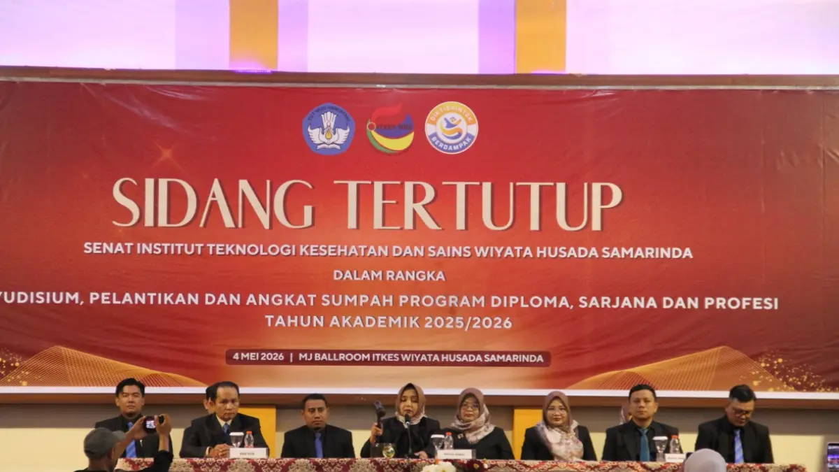 Sidang Tertutup Senat Institut Teknologi Kesehatan dan Sains Wiyata Husada Samarinda, 4 Mei 2026.