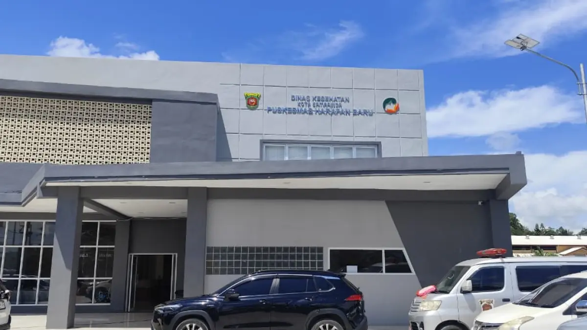 BANGUNAN: Gedung baru Puskemas Harapan Baru yang berada di Jalan Cipto Mangunkusumo Kelurahan Harapan Baru, kini bisa diakses masyarakat mulai Kamis (7/5).