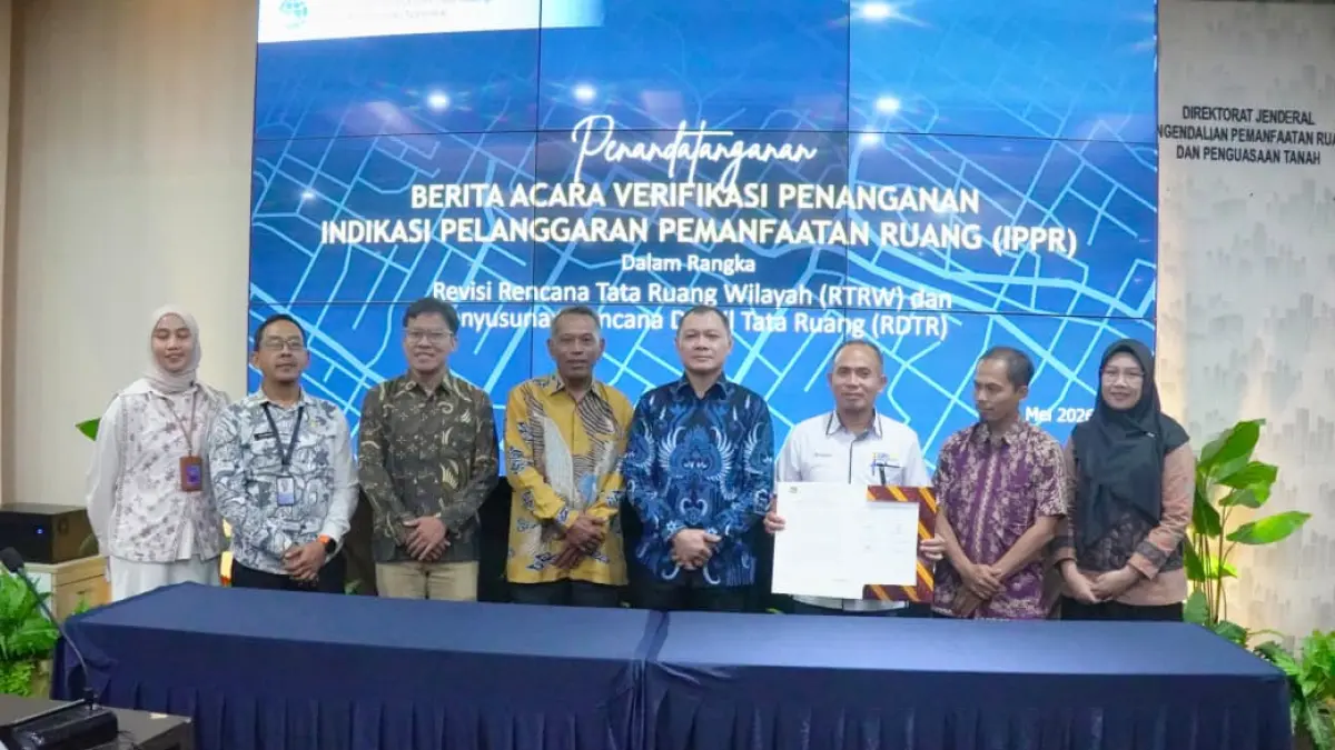 Bupati Paser Fahmi Fadli bersama jajaran Pemkab Paser menghadiri penandatanganan Berita Acara Verifikasi Penanganan IPPR di Kementerian ATR/BPN, Jakarta Selatan, Selasa (6/5/2026).