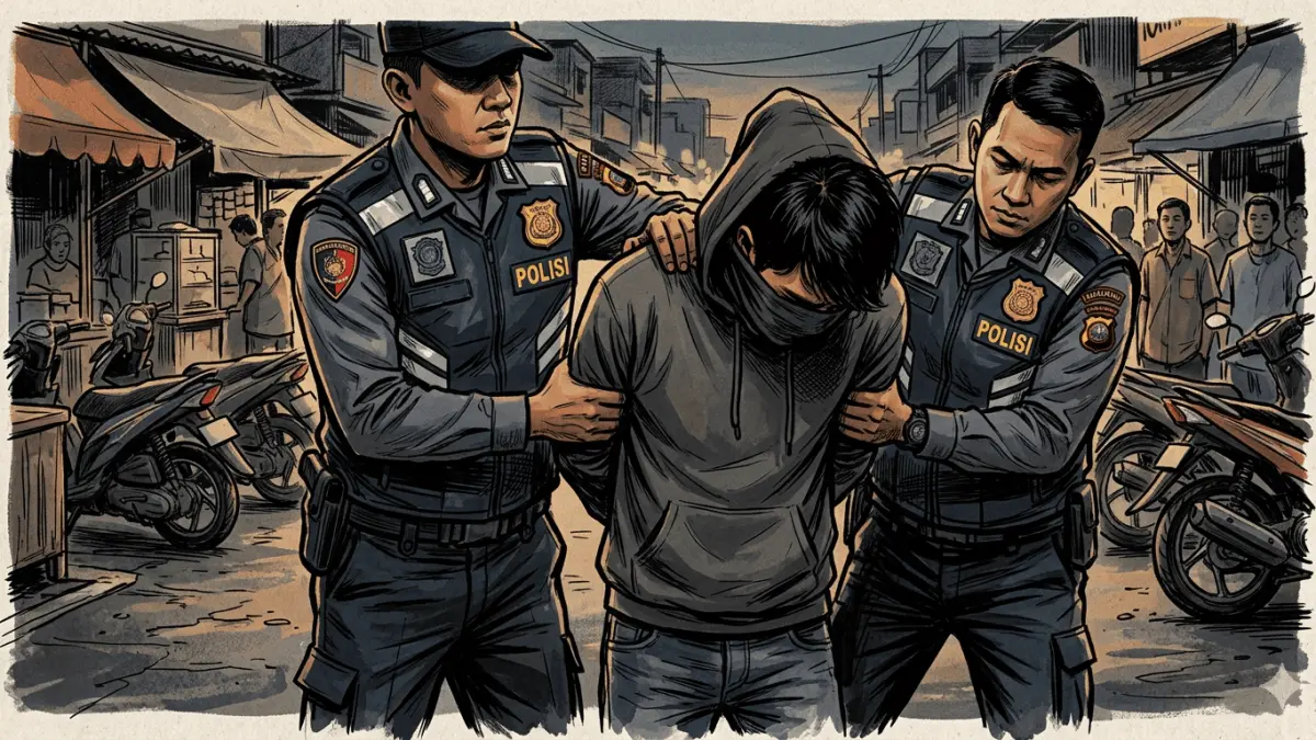 Ilustrasi penangkapan pelaku kejahatan.