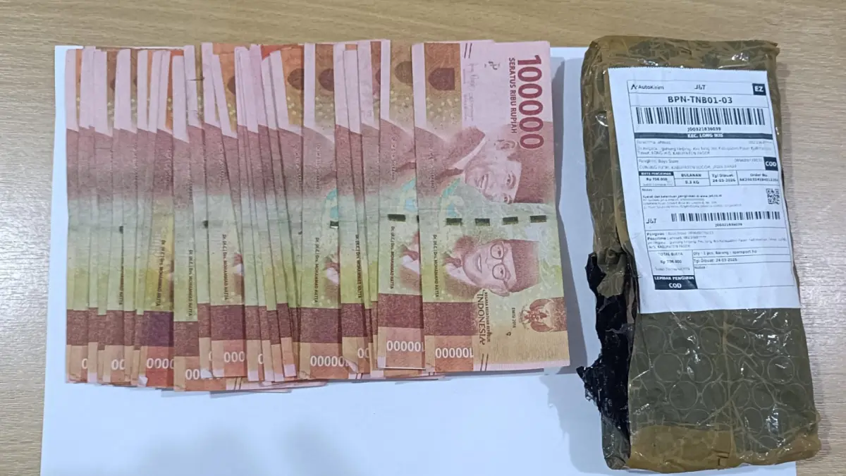 Barang bukti uang palsu yang diamankan Polres Paser.
