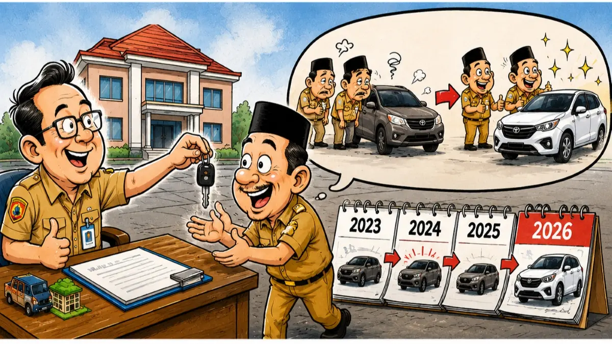 OPERASIONAL: Pemkot memberikan kendaraan operasional bagi camat-lurah untuk meningkatkan pelayanan ke masyarakat. (ILUSTRASI/AI Generate)