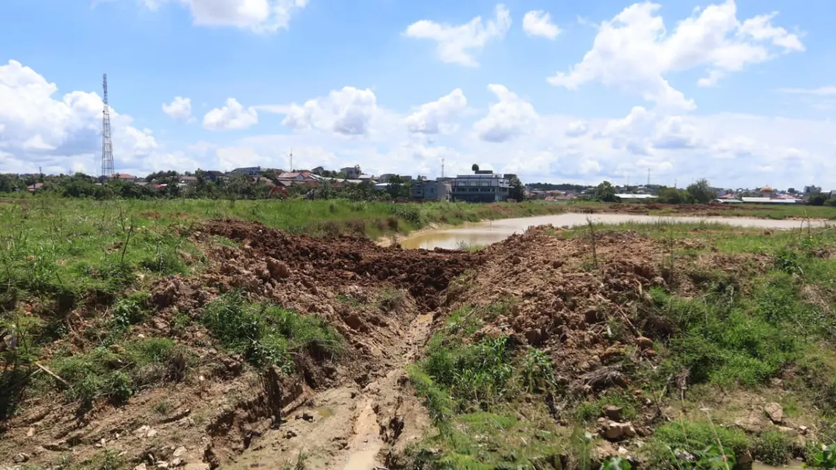 ATASI BANJIR: Penampakan lahan seluas 14 hektare yang akan menjadi lokasi pembangunan Bendali Ampal Hulu di Balikpapan. ANGGI PRADITHA/KP