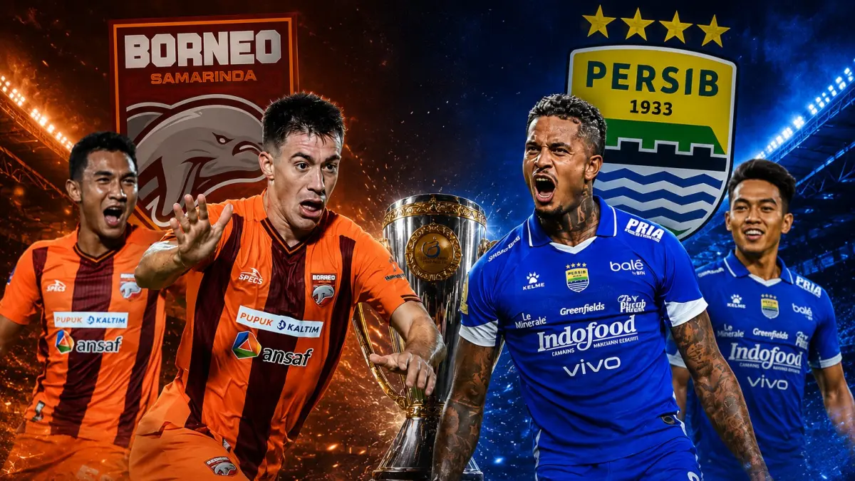 Borneo FC dan Persib Bandung bersaing di puncak klasemen Liga 1. 