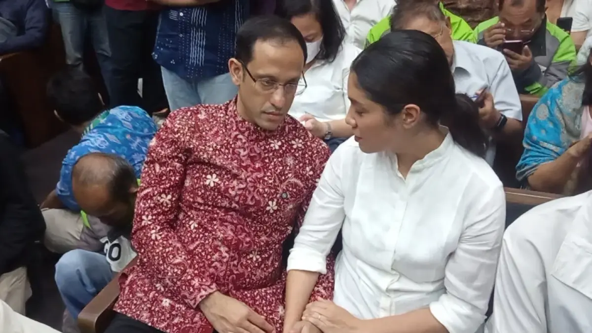 Nadiem Makarim bersama sang istri, Franka.