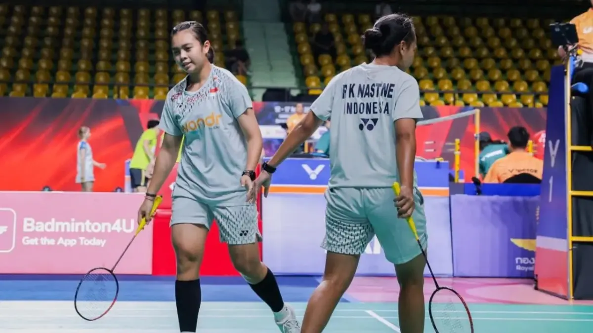 Pasangan ganda putri Indonesia Isyana Syahira Meida dan Rinjani Kwinnara Nastine tampil solid dalam laga melawan wakil China Luo Yi/Wang Ting Ge pada Thailand Open 2026 di Bangkok, Kamis (14/5/2026).(Antara/HO-PBSI)
