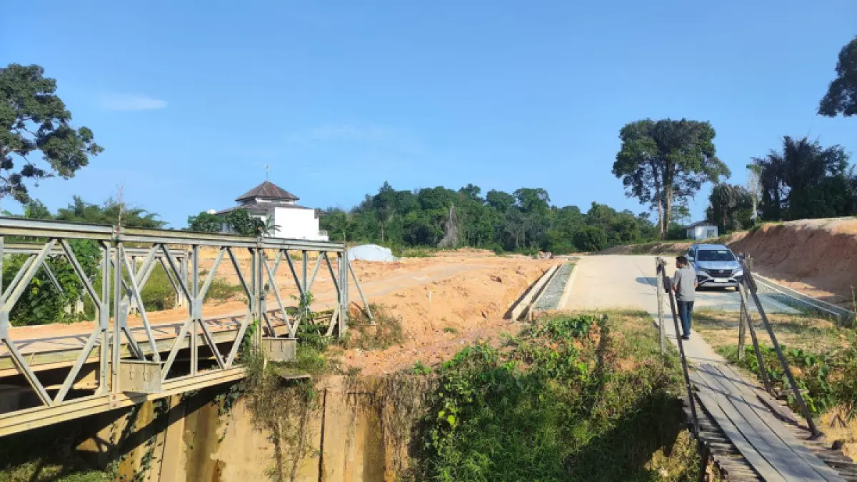 BAKAL DIBANGUN: Progres Jembatan Guntung saat ini sudah masuk tahap kontrak Pembangunan dan ditargetkan rampung Desember mendatang. DOK/KP