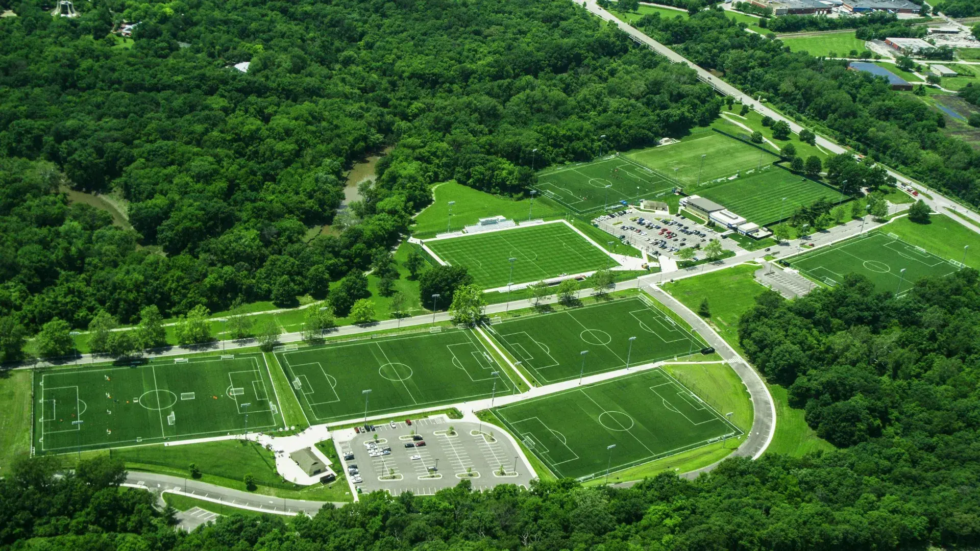 Swope Soccer Centre di Kansas City jadi lokasi latihan Timnas Inggris.(Foto: Axios)