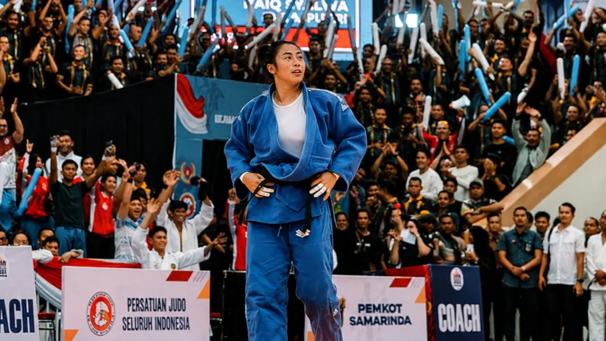 TERBAIK: Polwan Brimob Polda Kaltim jadi yang terbaik dalam kategori polri kejuaraan judo Kapolri Cup di Samarinda.