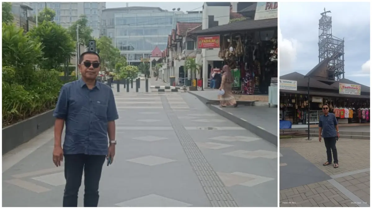 Penulis menikmati suasana Minggu pagi di Citra Niaga Samarinda. 