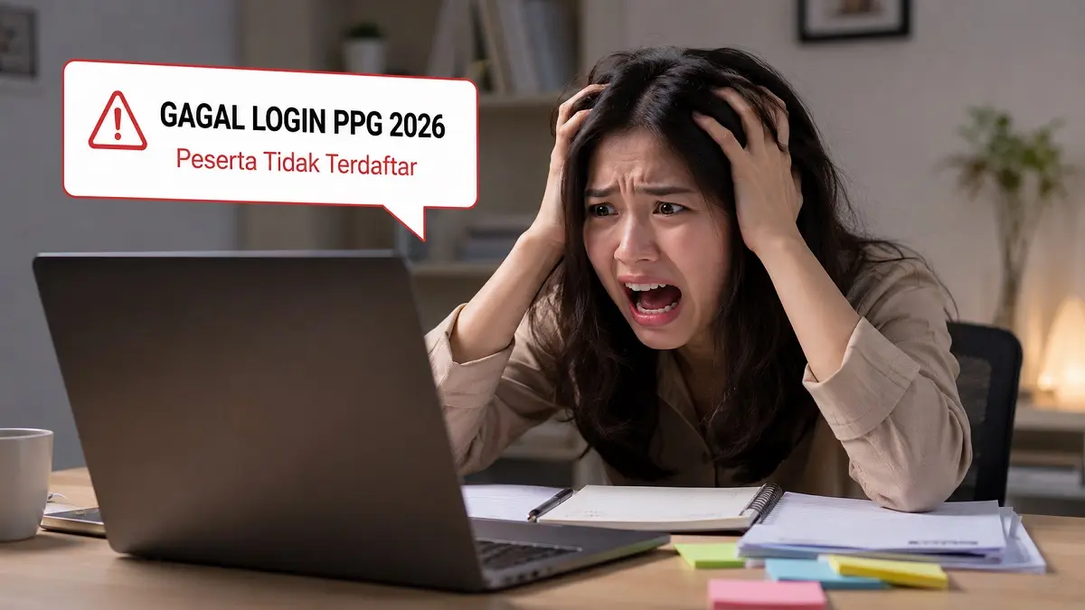 Ilustrasi. Peserta PPG 2026 mengalami gagal login dan akun tidak terdaftar di Belajar.id.