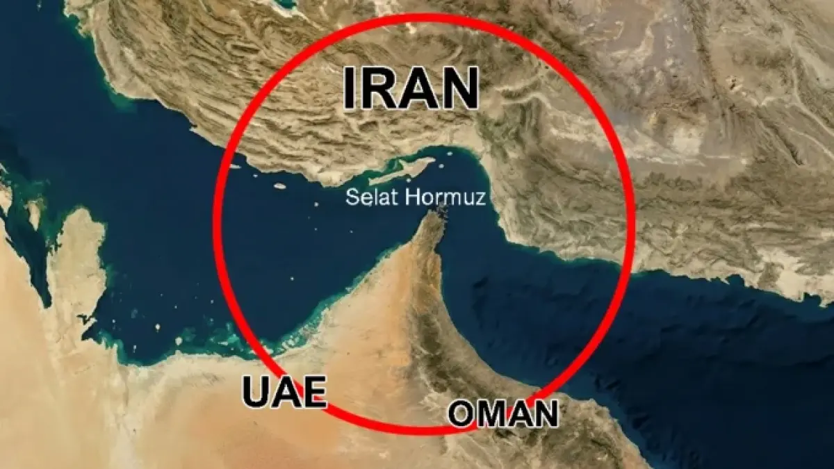 Selat Hormuz dalam peta dunia.(ist)