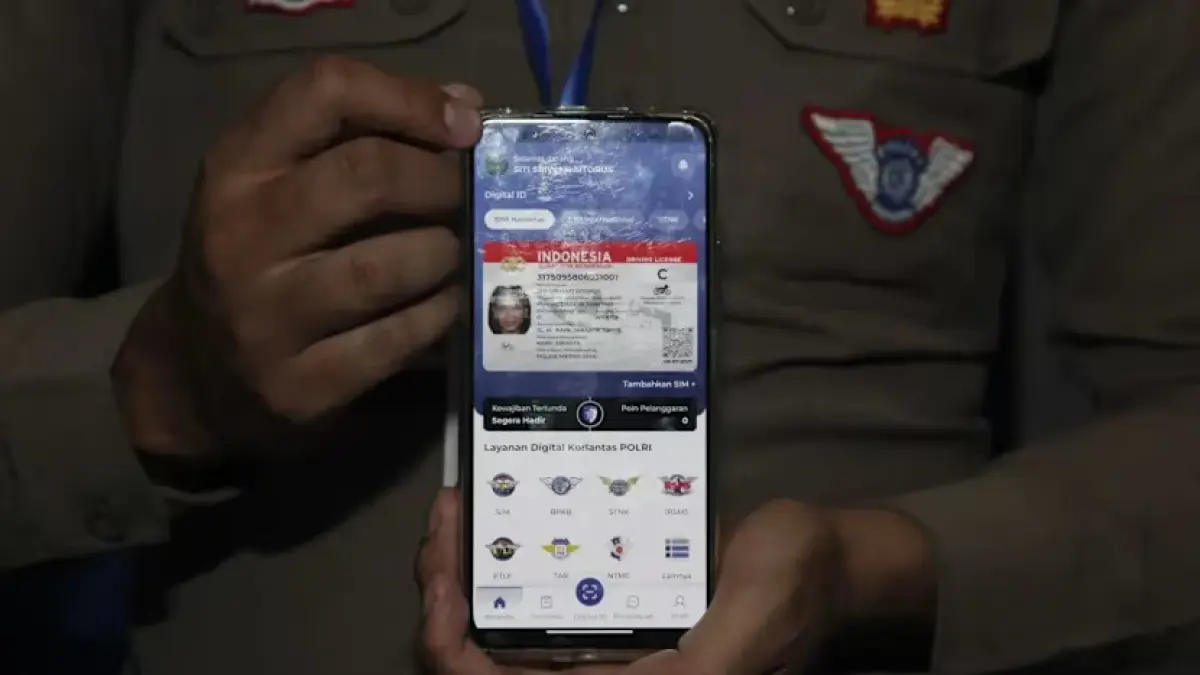 DIGITAL: Tampilan SIM Digital pada aplikasi Digital Korlantas Polri.(korlantas polri)