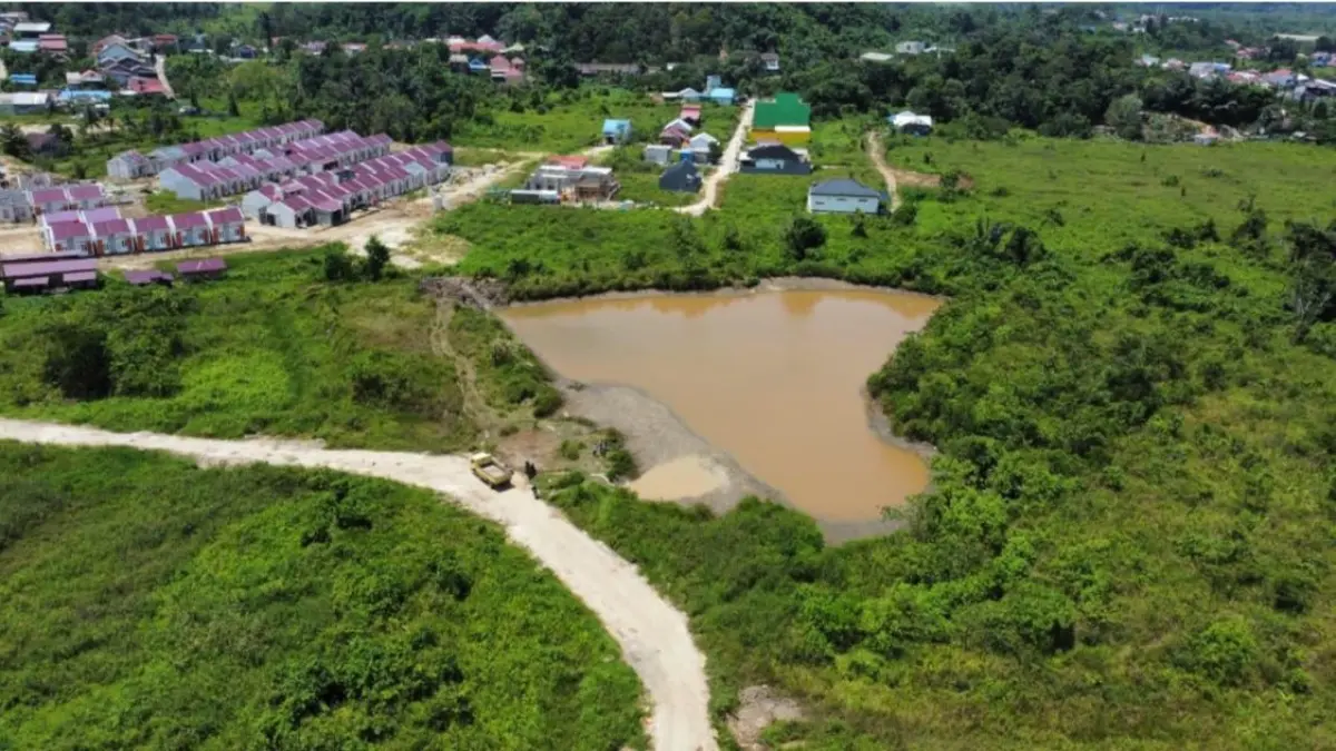 LUBANG MAUT: Lokasi lubang tambang PT Insani Bara Perkasa yang jadi tempat tewasnya bocah 9 tahun, Azka Ardenda Pratama. (IST)
