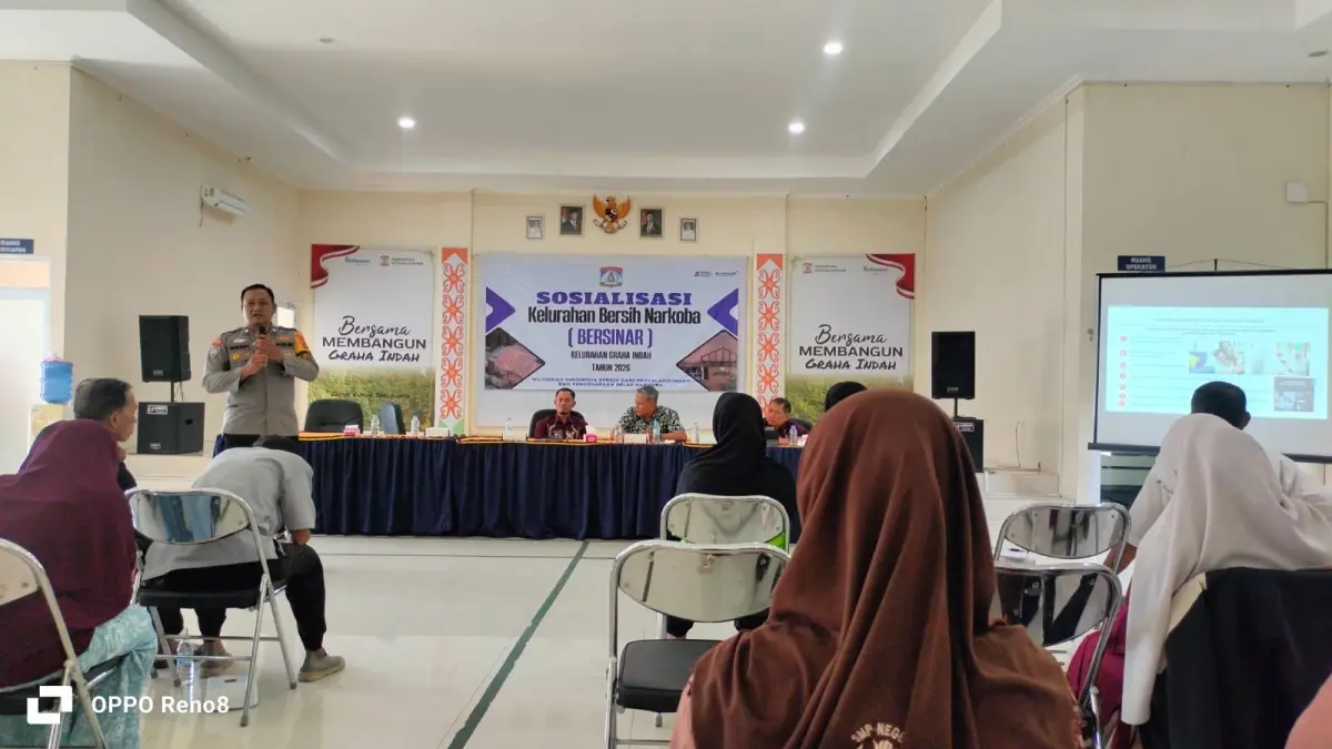 Bhabinkamtibmas Kelurahan Graha Indah, Aiptu A Wempi Antariksa memberikan sosialisasi keamanan dan ketertiban masyarakat dengan fokus utama pada bahaya narkoba.

&nbsp;