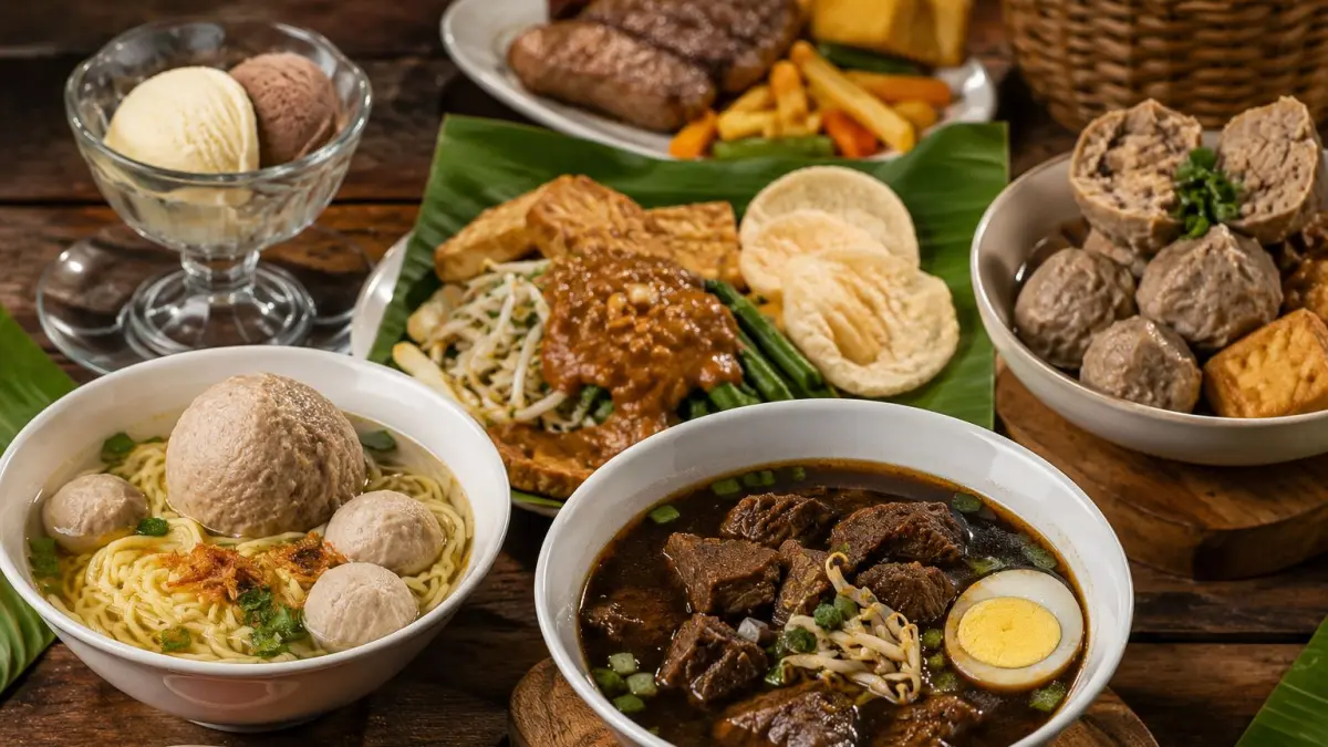 Ilustrasi kuliner di Malang.