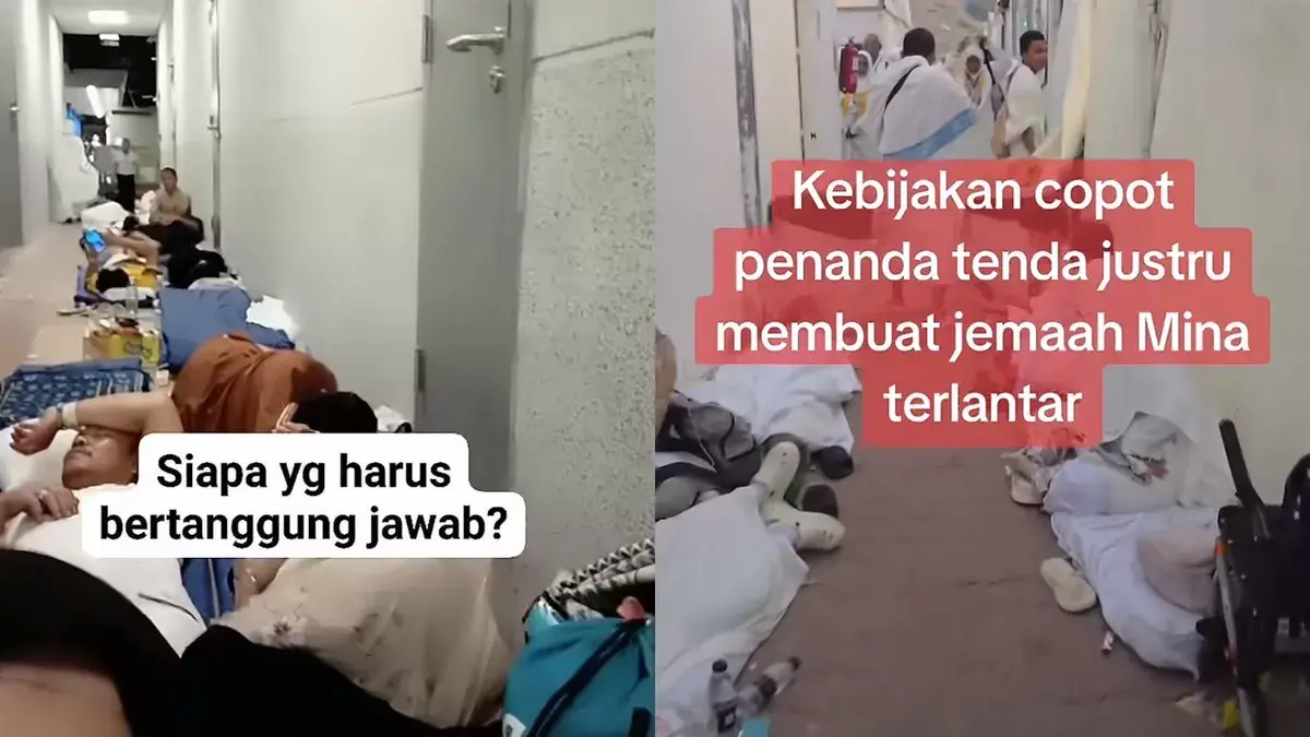 Video viral memperlihatkan kondisi jamaah haji yang telantar.