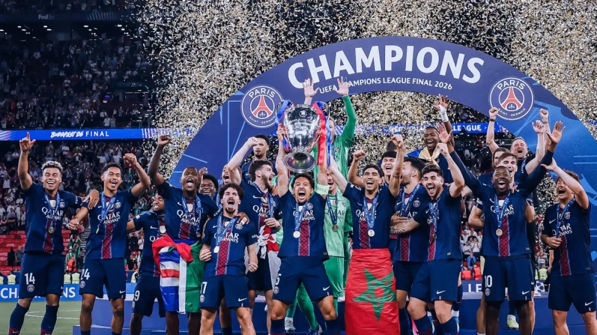 Paris Saint-Germain (PSG) kembali berhasil mempertahankan gelar Liga Champions 2026, Sabtu malam (30/5/2026). (@PSG_inside/X)