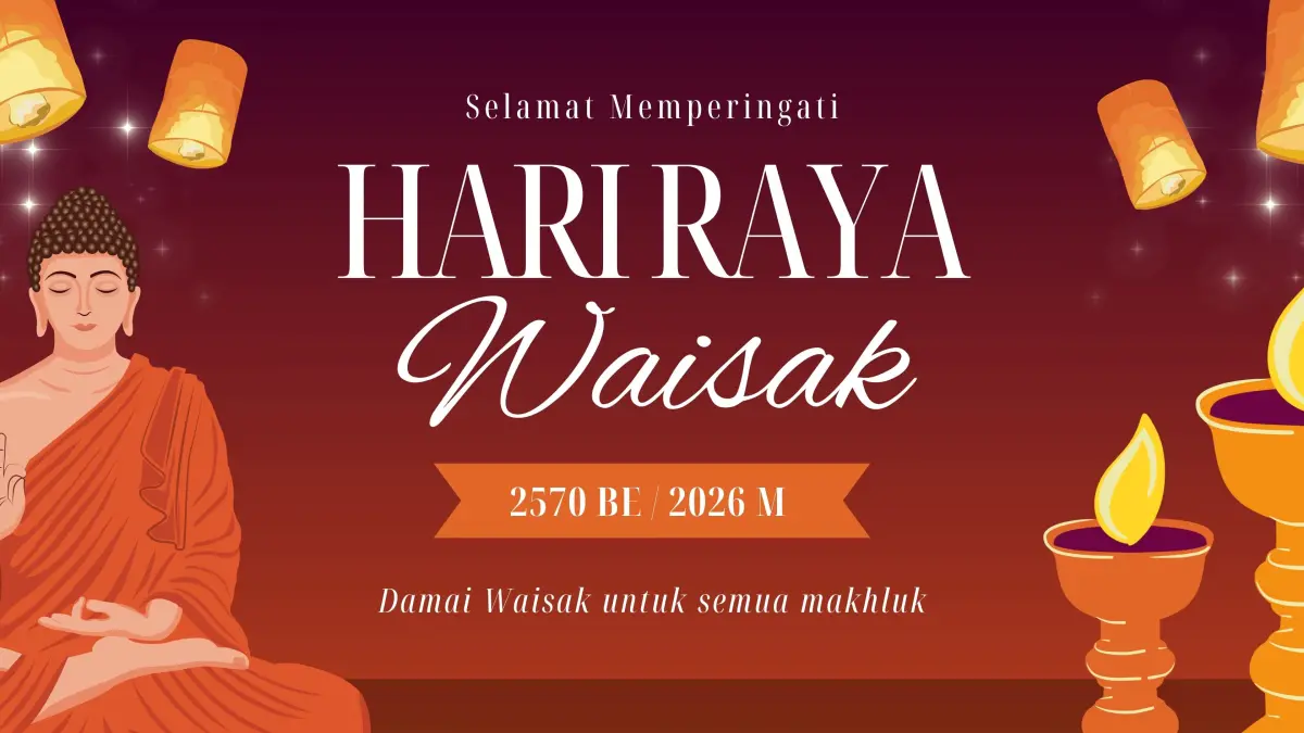 Ucapan selamat Hari Raya Waisak 2026, Minggu (31/5/2026). (Canva)