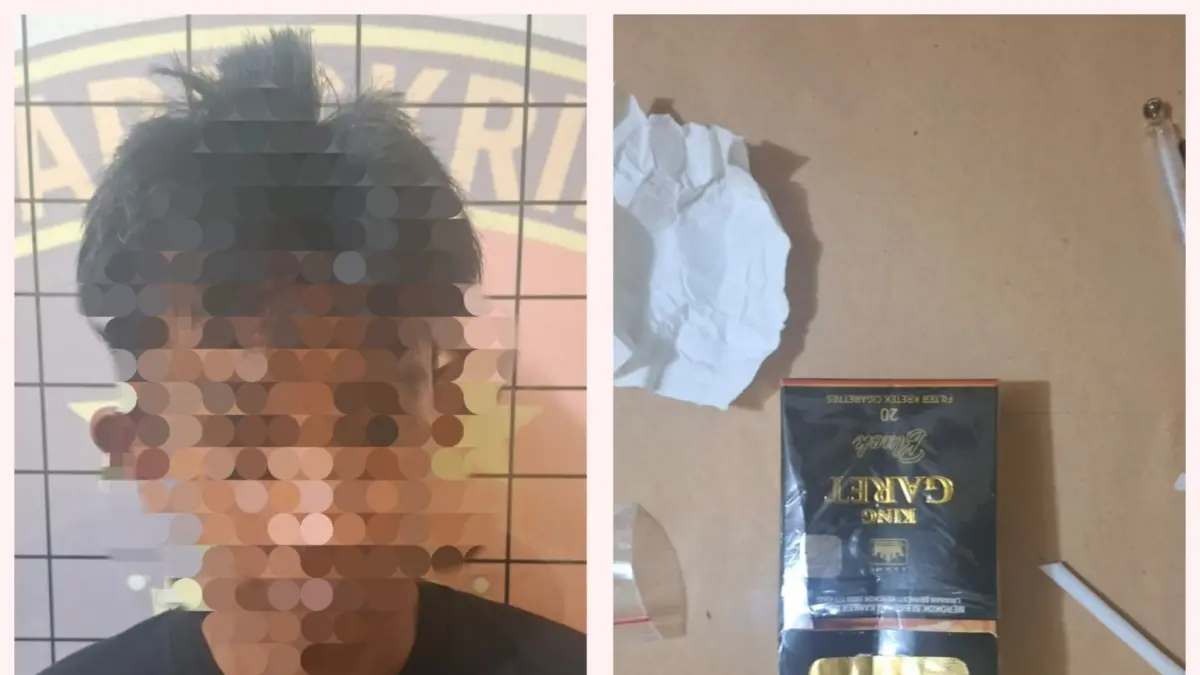 SABU: Diduga terlibat peredaran narkoba, pelaku IP ditahan di Polsek Balikpapan Timur.