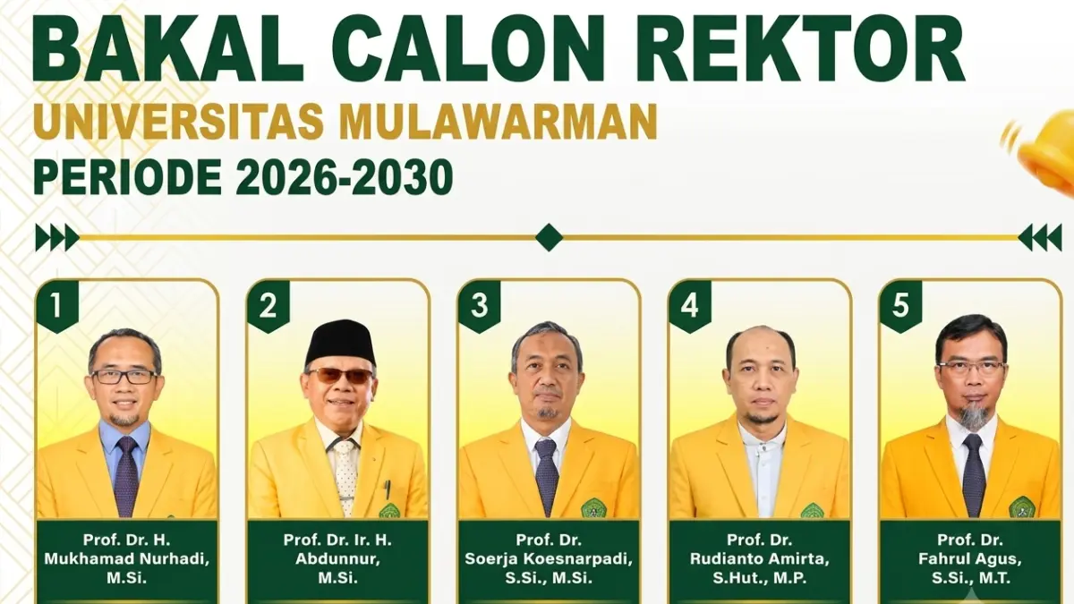 Lima bakal calon rektor Unmul periode 2026-2030.