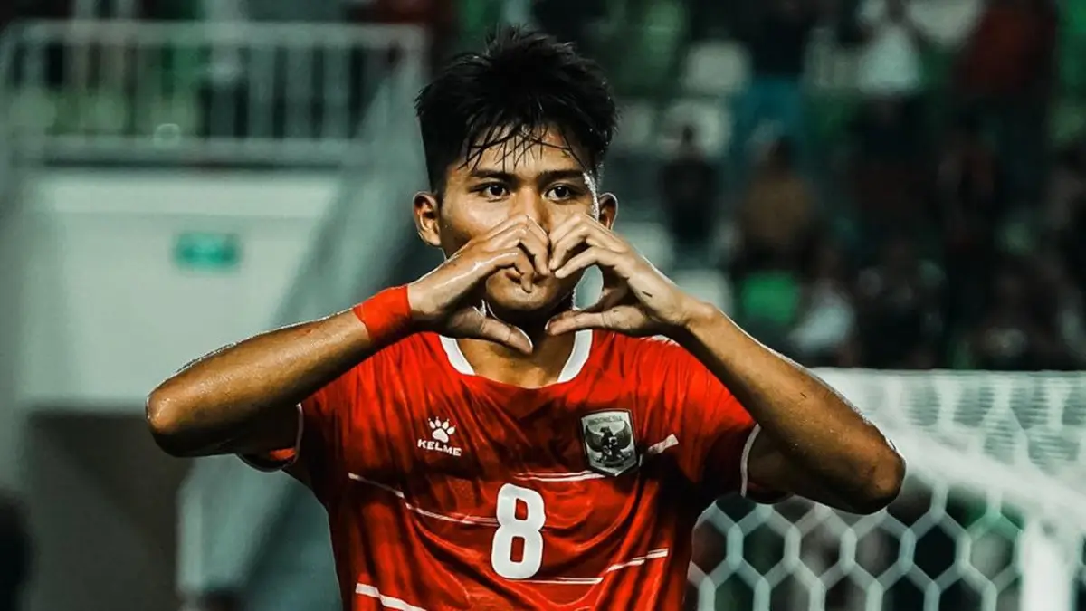 Striker Timnas Indonesia Arkhan Kaka. 