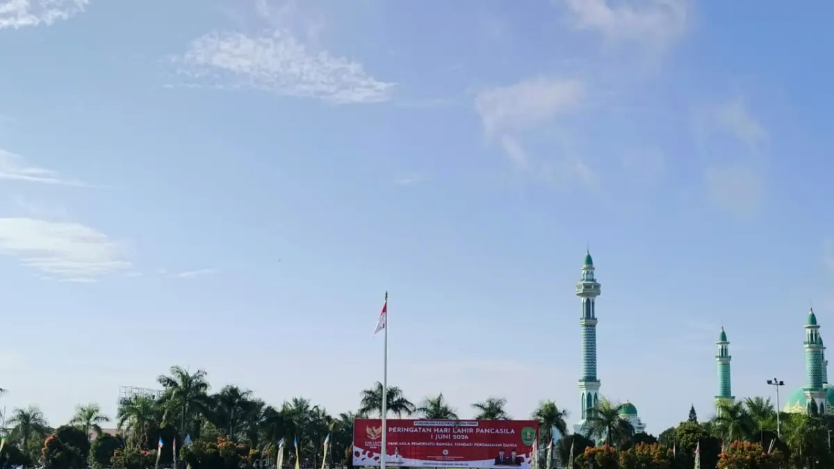 Upacara peringatan Hari Lahir Pancasila 2026 di halaman Kantor Bupati Kutai Timur, Selasa (2/6/2026). (Jufriadi/KP)