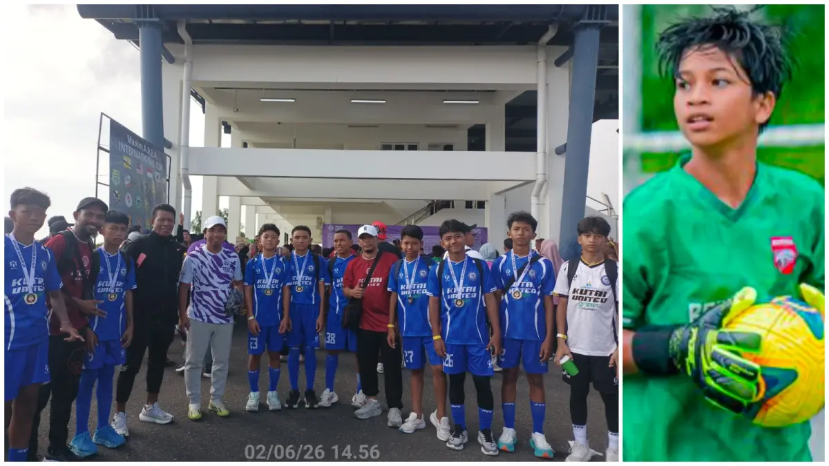 Penjaga gawang Kutai United U-14, Revan Ghailan Styawan, tampil gemilang dengan catatan clean sheet sepanjang turnamen dan mengantarkan timnya menjadi runner-up Maxim Cup Brunei 2026.