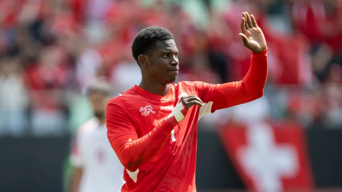 STRIKER: Breel Embolo diproyeksikan sebagai striker Swiss pada perhelatan Piala Dunia 2026.(AP)