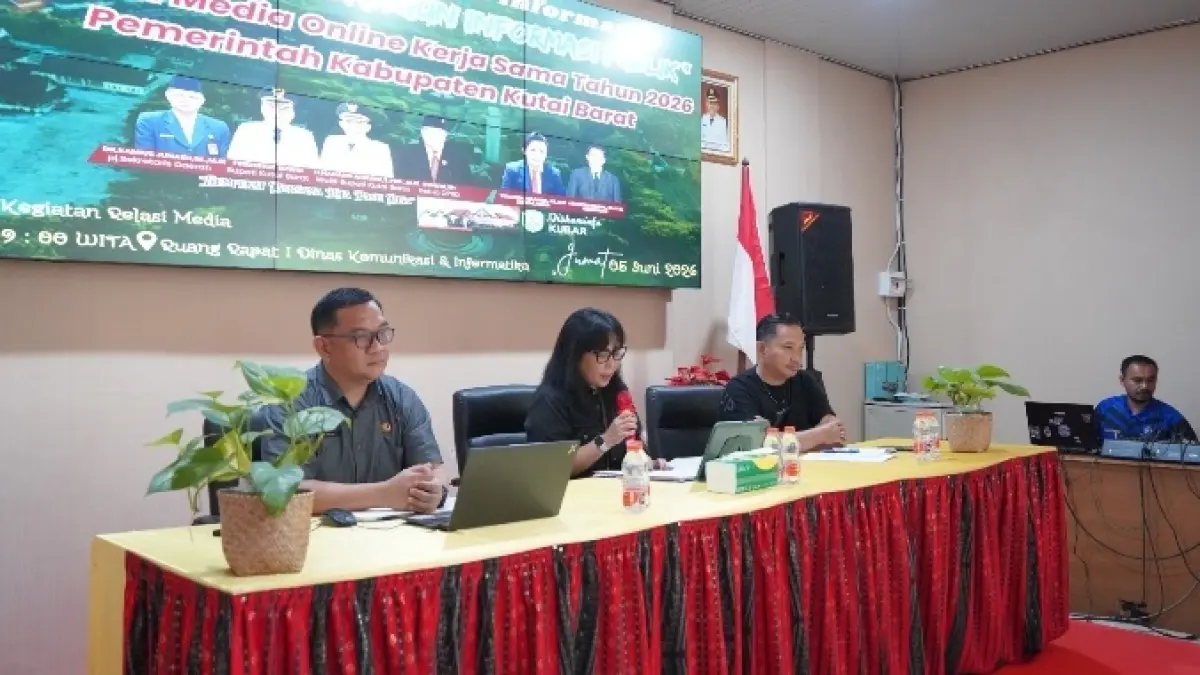 PUBLIKASI: Diskominfo Kubar menggelar audiensi bersama sejumlah media online yang bekerja sama di tahun 2026. IST/KP
