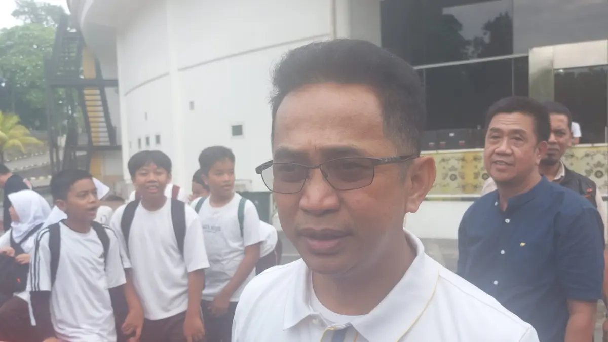 Wali Kota Balikpapan Rahmad Mas’ud saat menghadiri program Pagi Ceria Kemendikdasmen di BSCC Dome, Jumat (5/6). (DINA ANGELINA/KP)