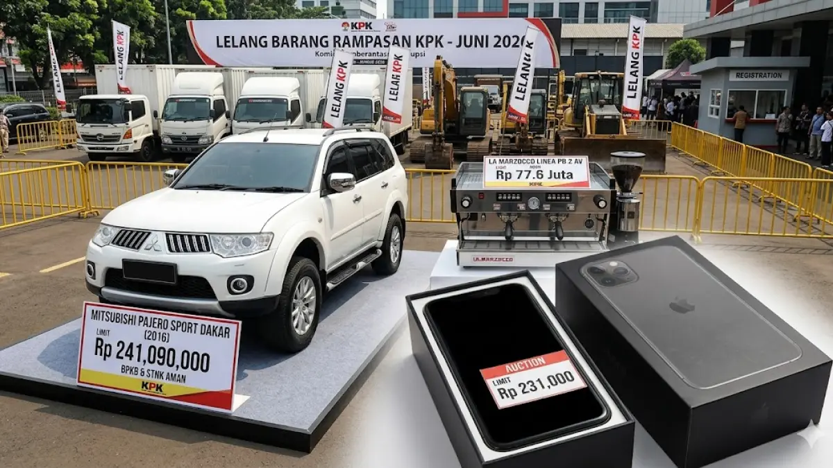 Ilustrasi barang-barang yang dilelang KPK pada Juni ini.(generate ai)