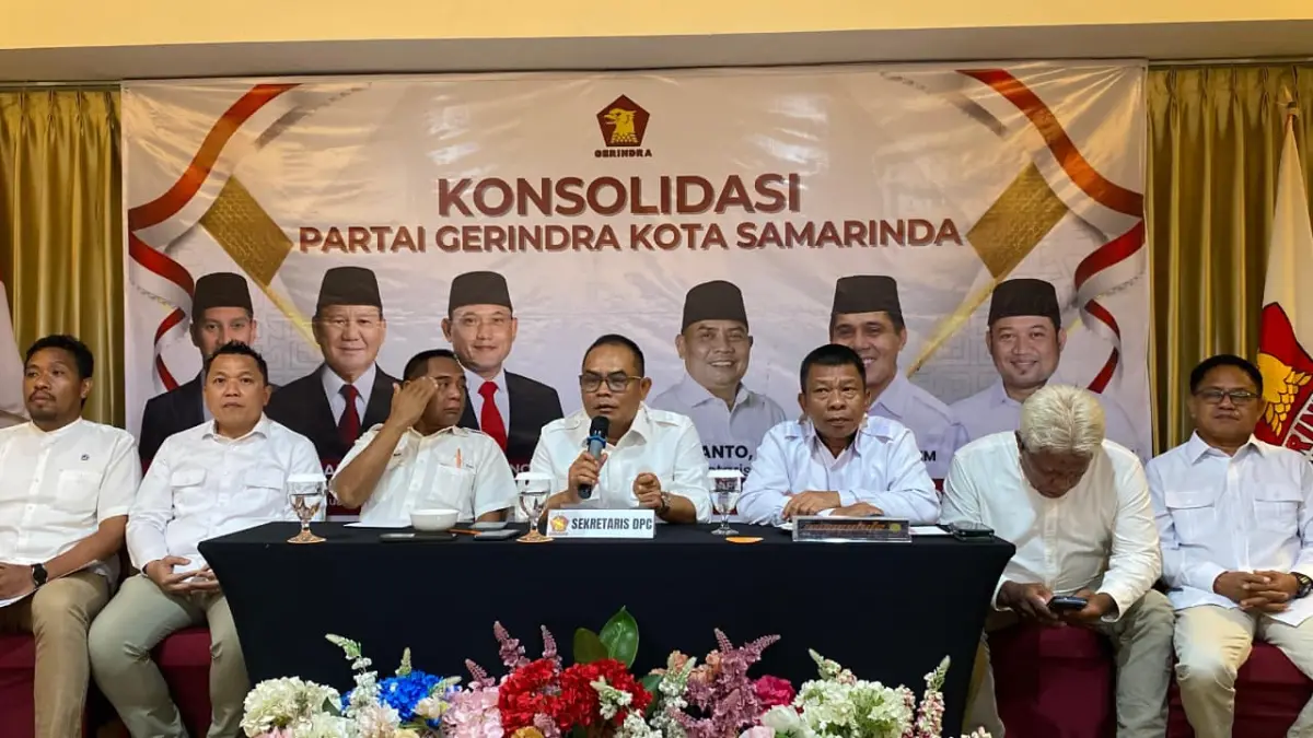Konsolidasi internal Gerindra Samarinda menyepakati mendorong Helmi Abdullah maju di Pilkada Kota Tepian 2029 mendatang. (Bayu/KP)