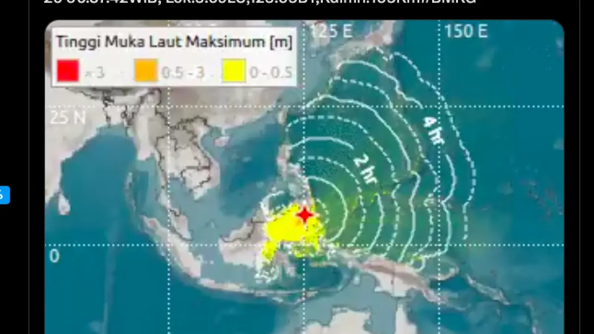 Gambaran lokasi gempa di Mindanao Filipina.