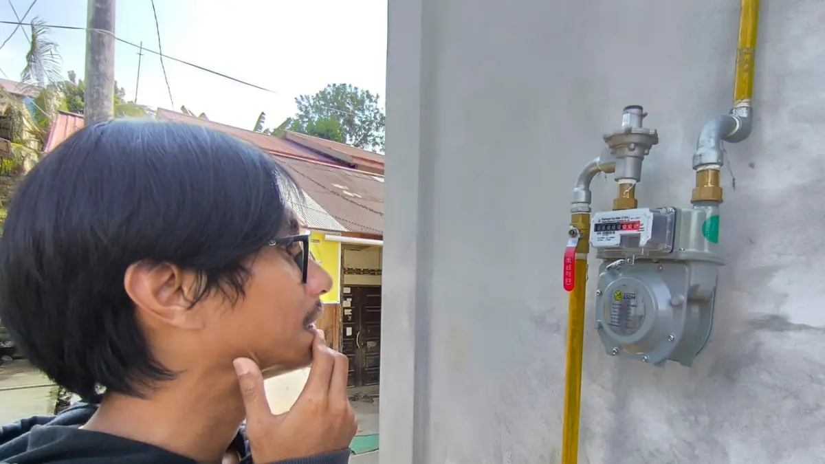 INFRASTRUKTUR: Meteran jargas di Bontang yang sudah terpasang berkat proyek dari Kementerian ESDM pada tahun ini akan ditinjau progresnya. (ADIEL KUNDHARA/KP)