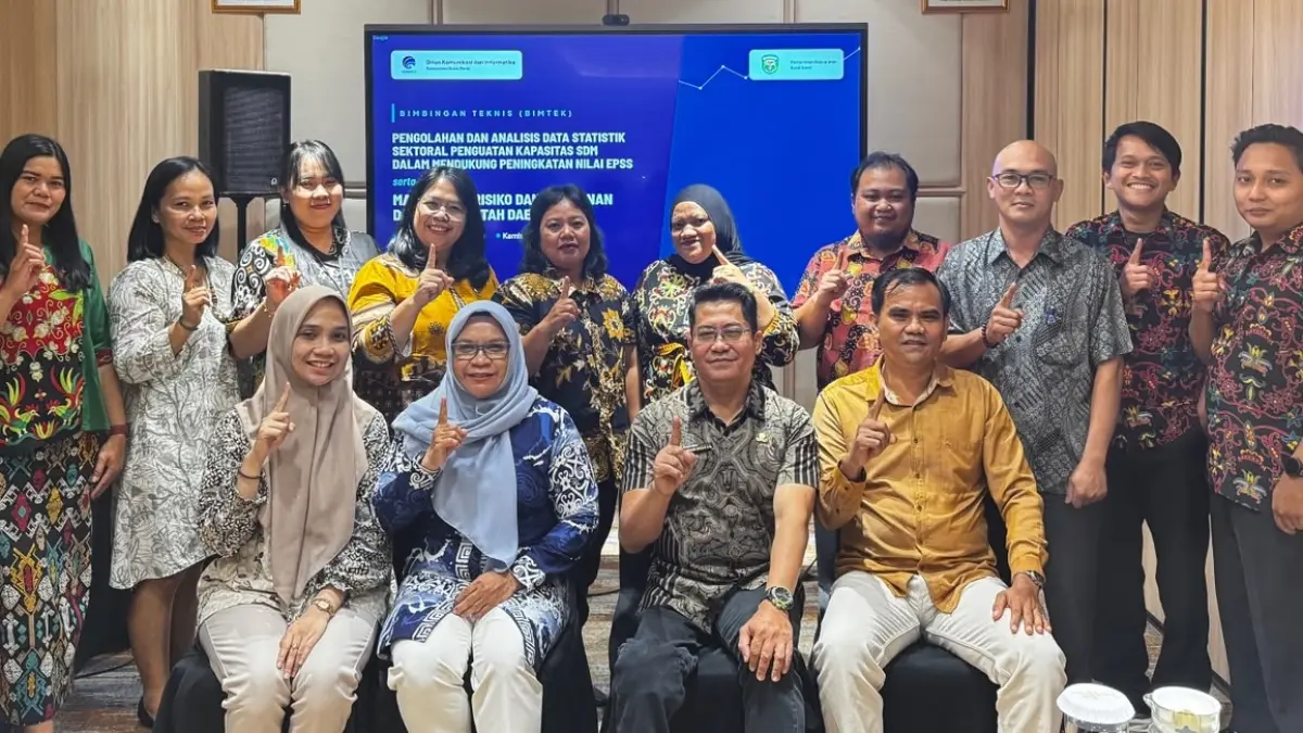 ANALISIS DATA: Bimbingan teknis pengolahan dan analisis data statistik sektoral, serta manajemen risiko dan keamanan data yang digelar Diskominfo Provinsi Kaltim di Hotel Horison, Samarinda.