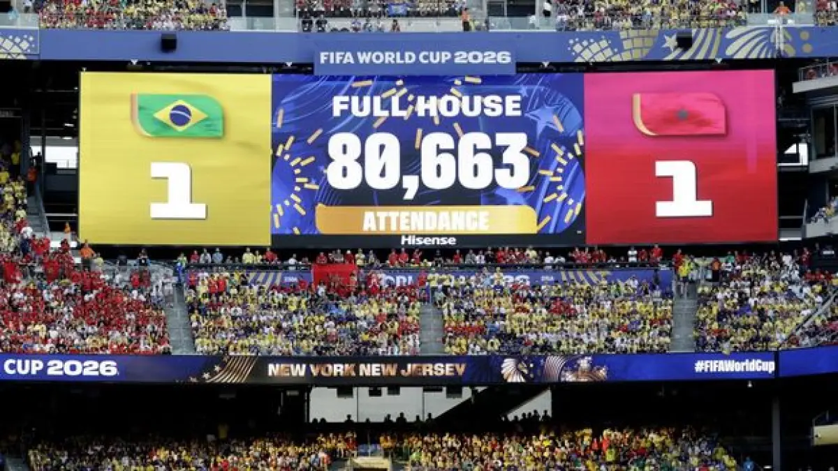 Pertandingan Brasil vs Maroko dengan hasil 1-1, disaksikan 80.663 penonton. (REUTERS/Jeenah Moon)