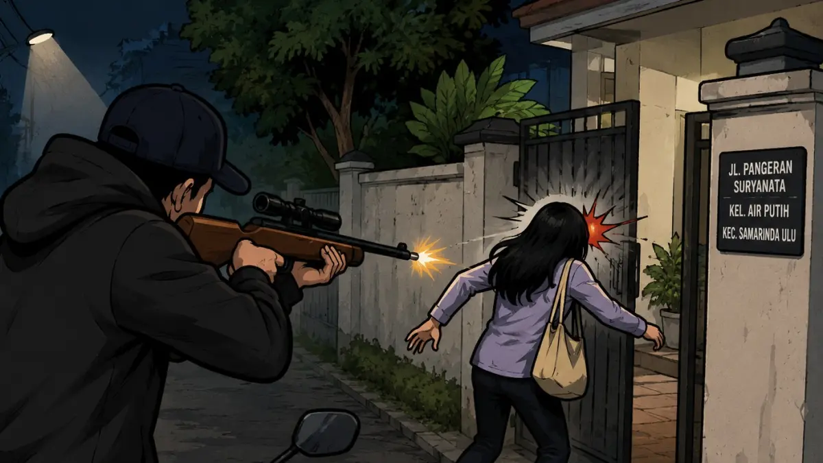 Ilustrasi penembakan ke mahasiswi oleh mantan pacar.