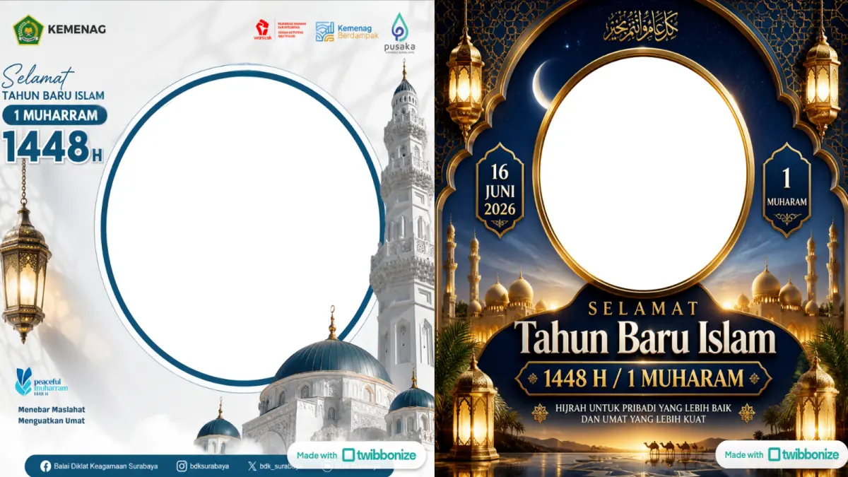 Twibbon Tahun Baru Islam 1448 Hijriah. (Twibbonize.com)