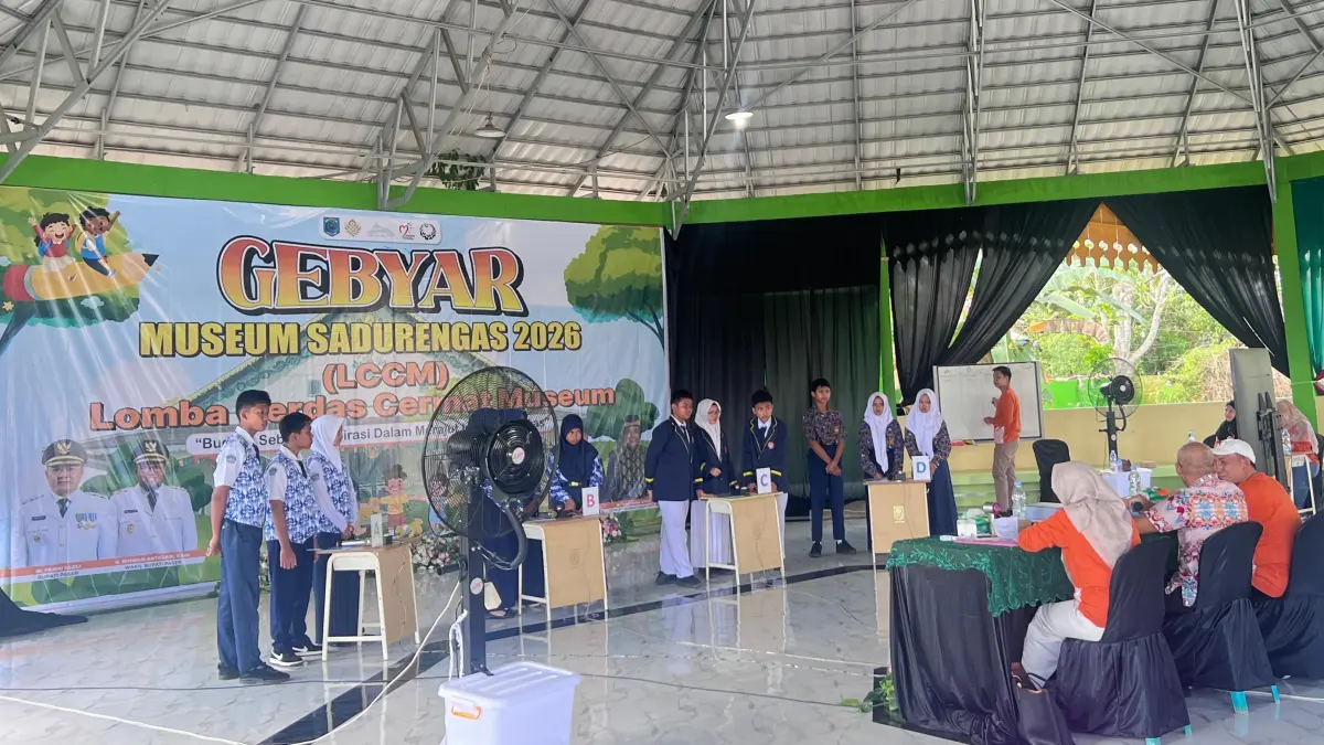 Lomba kreatif dan kelas interaktif yang diikuti pelajar dalam penutupan Gebyar Museum Sadurengas 2026 di Kecamatan Paser Belengkong, Kabupaten Paser. (NAJIB/KP)