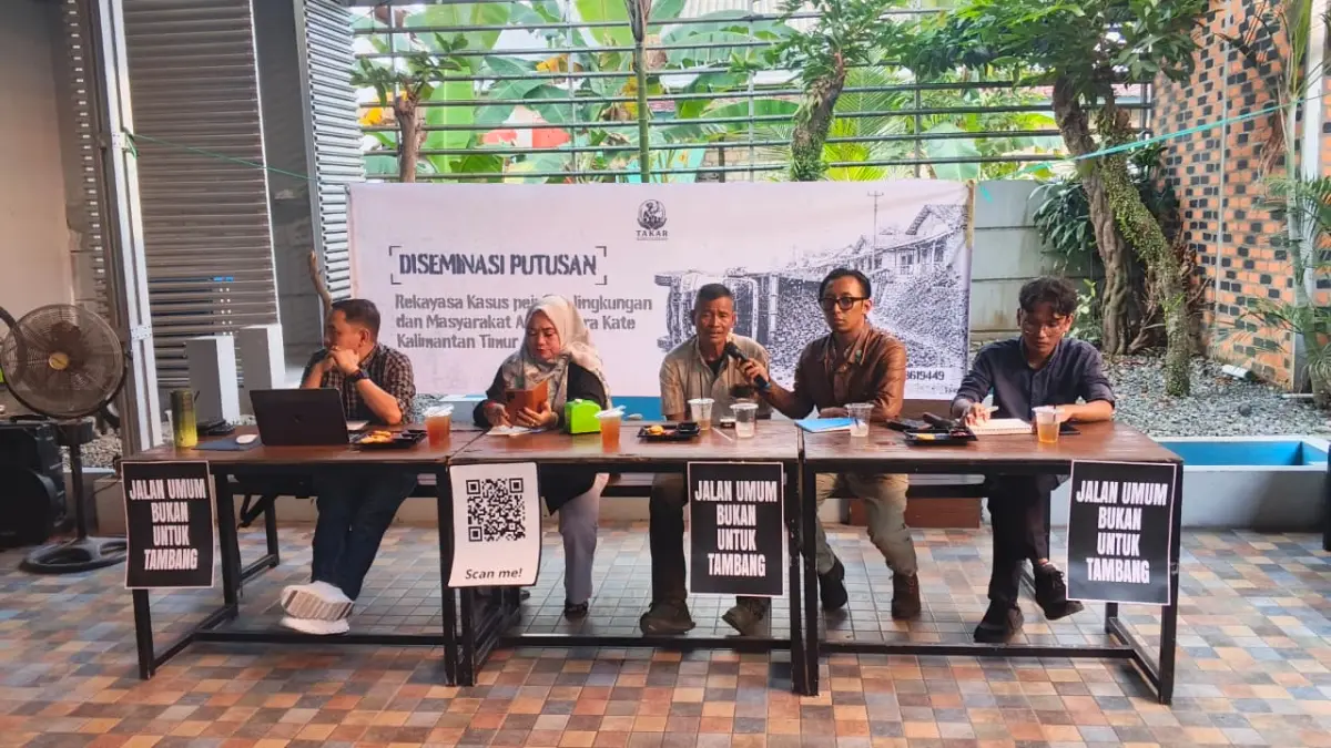 Diseminasi kasus penyerang posko tolak tambang di Muara Kate, Jumat (19/6/2026). Tim Advokasi Keselamatan Rakyat sebut kasus itu belum menyentuh pelaku sesungguhnya. (Ist)