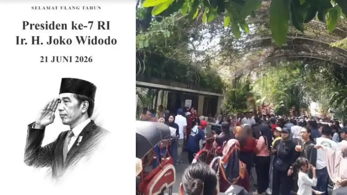 Rumah Jokowi dipenuhi warga yang antusias.